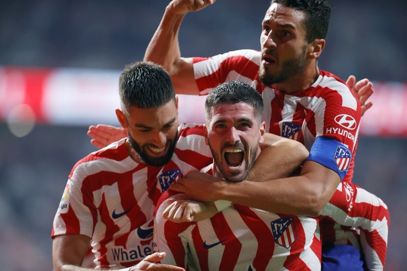 Carrasco, De Paul y Koke celebran el triunfo del Atlético / Foto: ATM