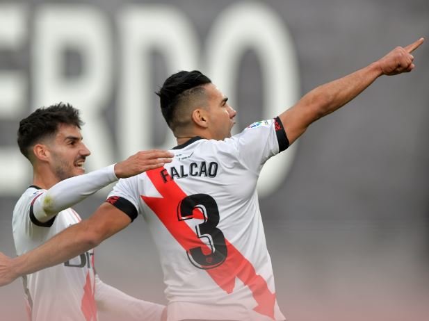 Falcao celebra su gol frente a la Real / Foto: Rayo V.