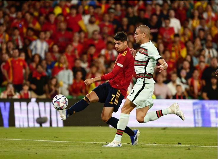 Morata tiene una oportunidad ante Portugal / Foto: @sefutbol