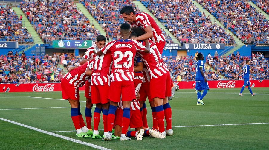 Los jugadores del Atlético celebran un gol ante el Getafe / Foto: ATM