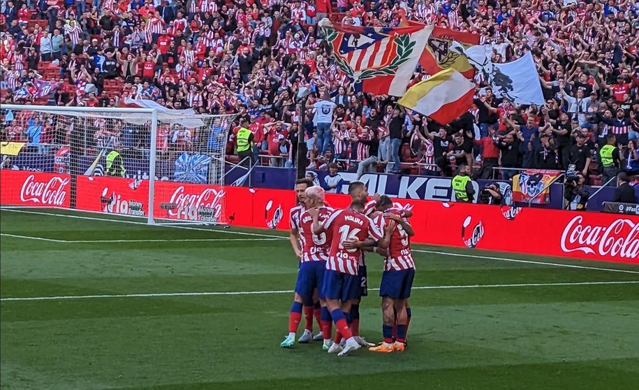 Los jugadores del Atlético celebran un gol / Foto: MA
