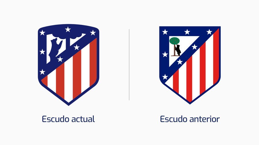 Los dos escudos del Atlético de Madrid / Foto: ATM