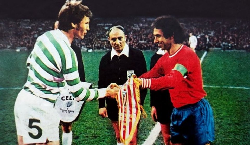 Adelardo, ante el Celtic en 1974 / Foto: ATM